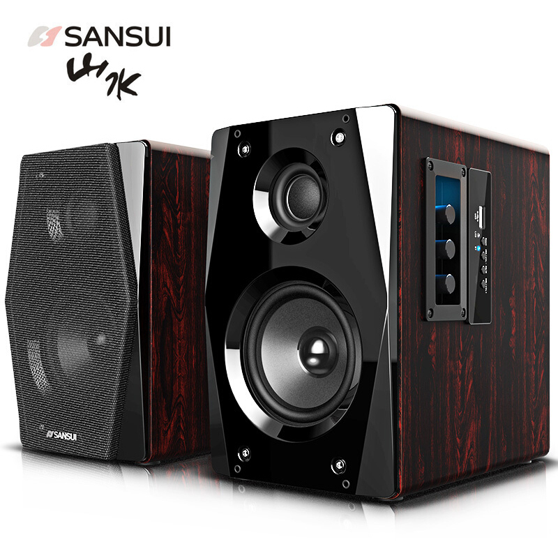 山水(SANSUI)S300 无线蓝牙音箱 台式电脑音箱 2.0多媒体笔记本电脑电音响重低音U盘直播 蓝牙U版