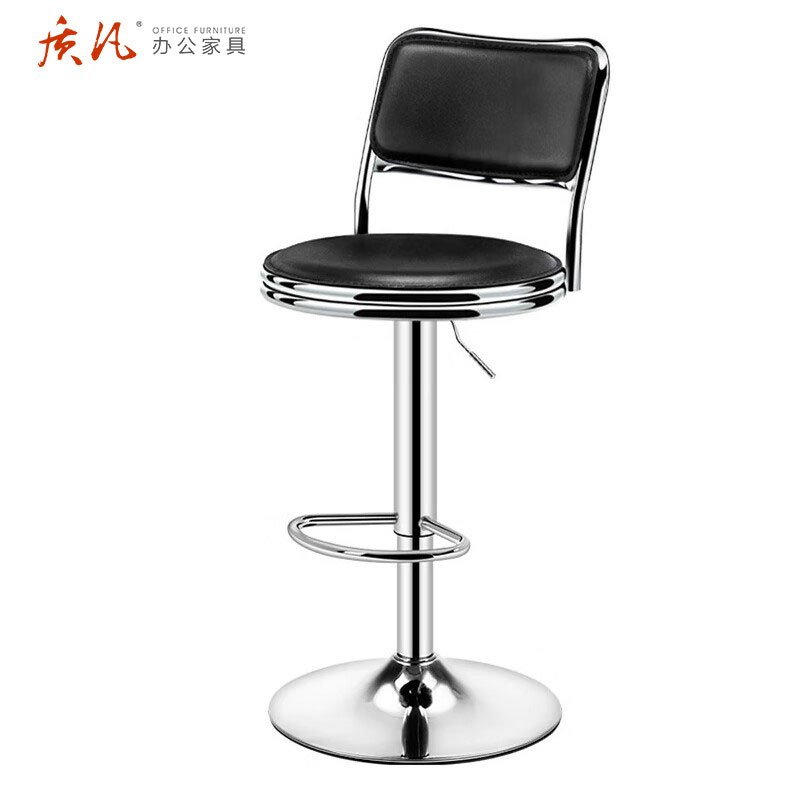 苏宁 质凡 办公家具吧台椅可升降家用轻奢吧椅带靠背高脚椅前台椅高清大图