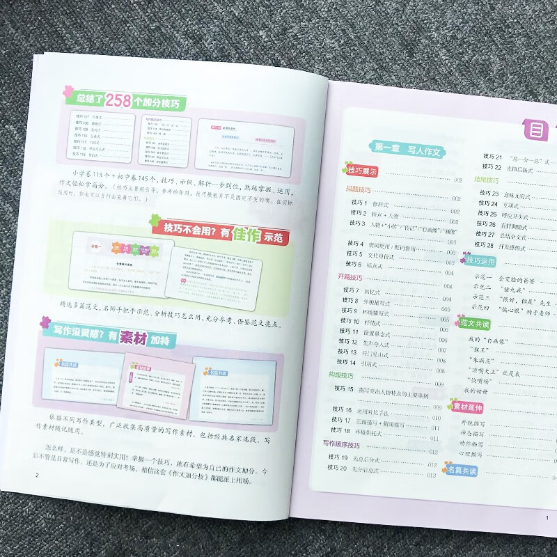 小学作文加分技113个(赠手卡) 小学通用 [正版]小学作文加分技写作技巧辅导示范大全分类写人写物状物描景二三四五六年级