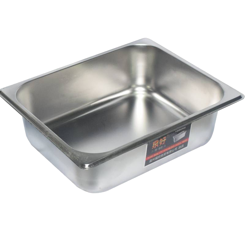 快餐车食物餐盆商用自助分数盆餐具套装不锈钢份数盆长方形带盖方盆分数盘高清大图