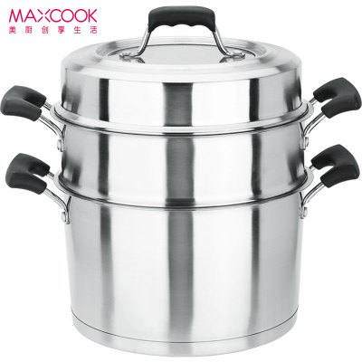 美厨(maxcook)二层蒸锅 不锈钢加厚复底26cm 电磁炉通用 蒸煮两用可叠放 爱家系列MCGJ-AJ026
