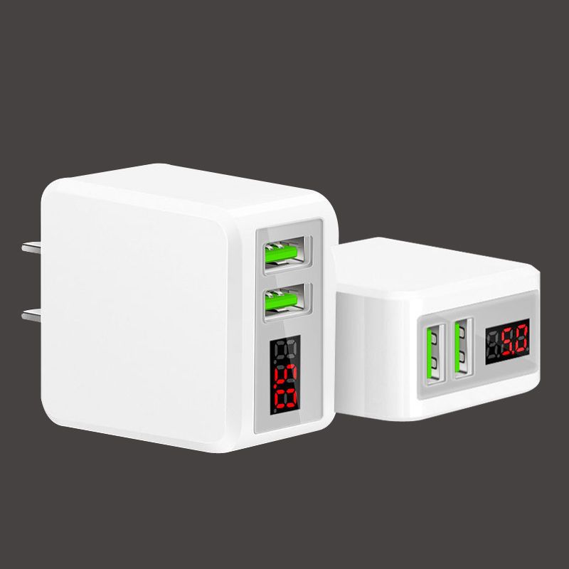 智能数显手机快充电器头自动断电适用于苹果华为三星oppo小米vivo|加一根2米安卓快充线 自动断电双口数显快充
