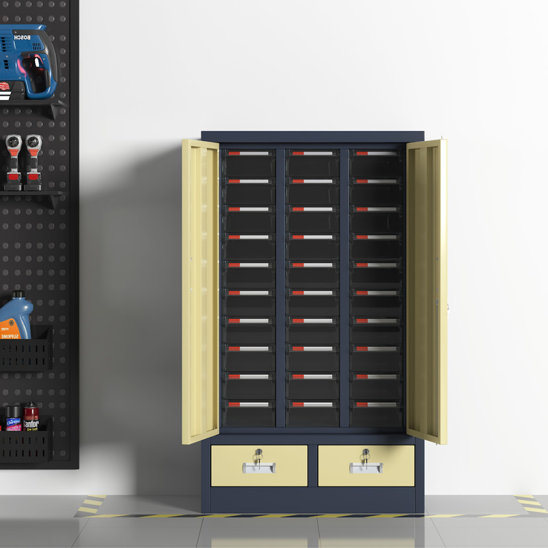 臻远 ZYLJG-W85 零件柜抽屉式工具柜电子元件柜螺丝柜物料柜 30抽透明带门加二斗大号高清大图