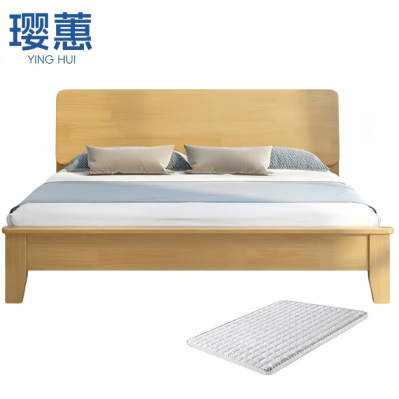 璎蕙实木床+床垫高清大图