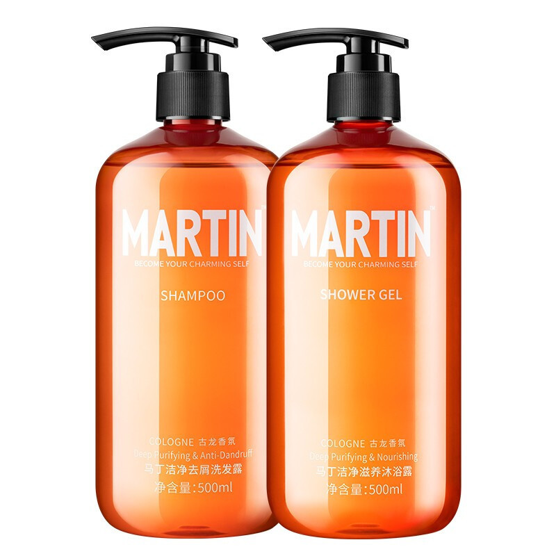 马丁Martin男士古龙香氛洁净去屑洗发水500ml+洁净滋养沐浴露500ml 去屑止痒 舒缓滋润