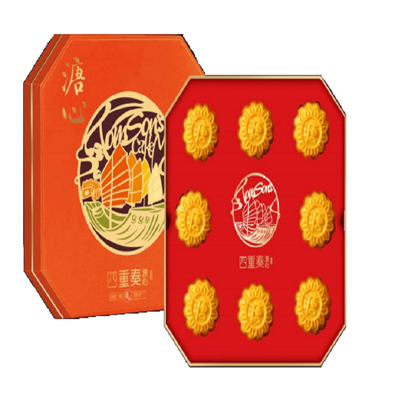 溏心四重奏流心月饼 溏心月饼礼盒 中秋月饼礼盒高清大图