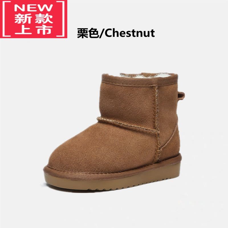 可莉允儿童雪地靴女童短靴子冬大男童靴加绒保暖小宝宝棉鞋东北亲子图片