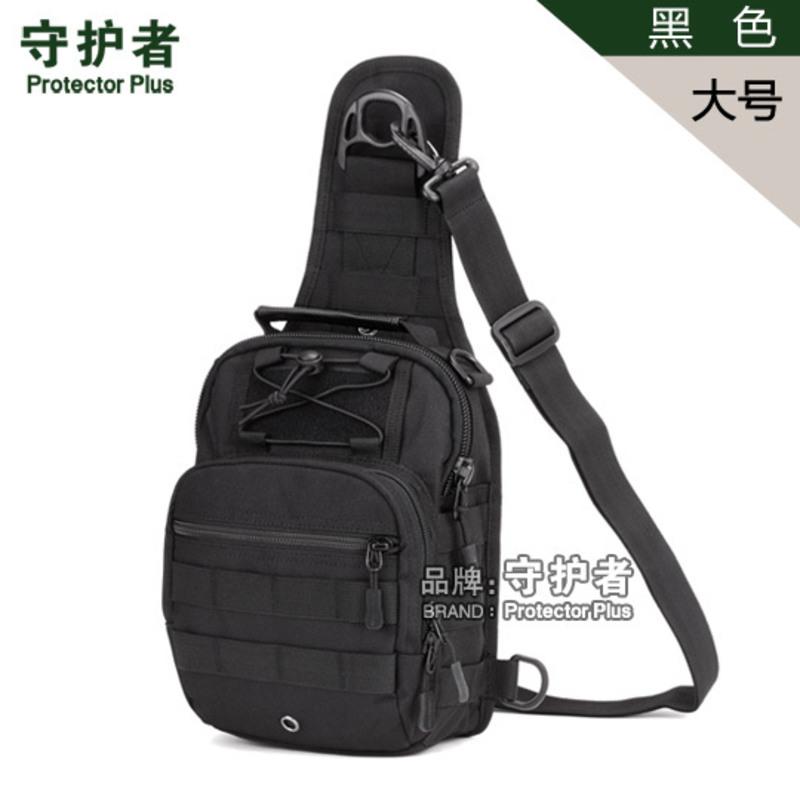 黑色 小号X201 战术胸包男女休闲骑行斜挎包户外军迷彩胸包IPAD单肩背包多功能包