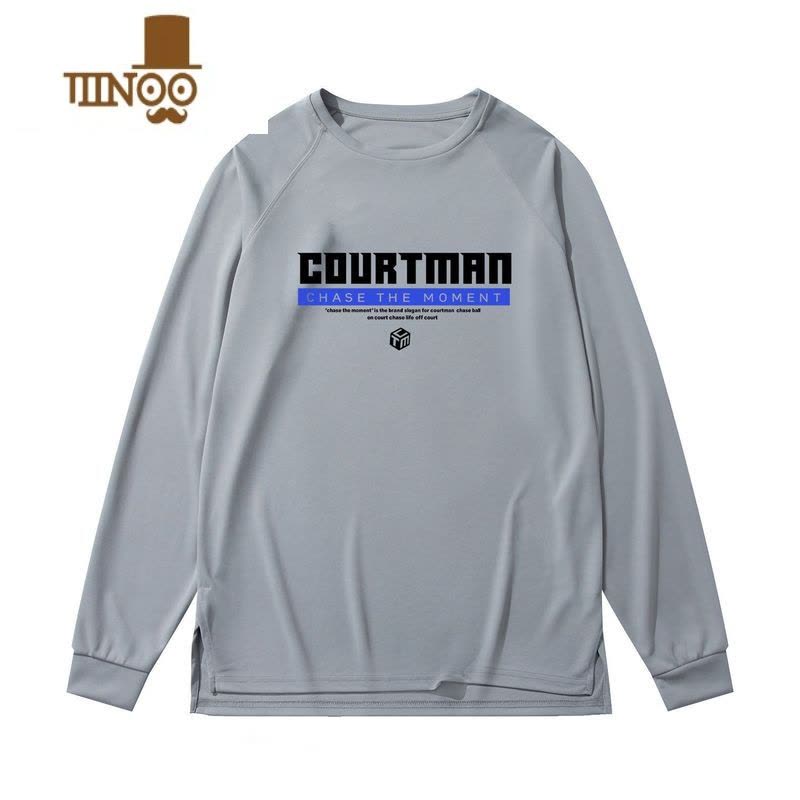 YANXU野球帝长袖篮球服开叉收口t恤男速干排汗运动球衣服宽松训练春季图片