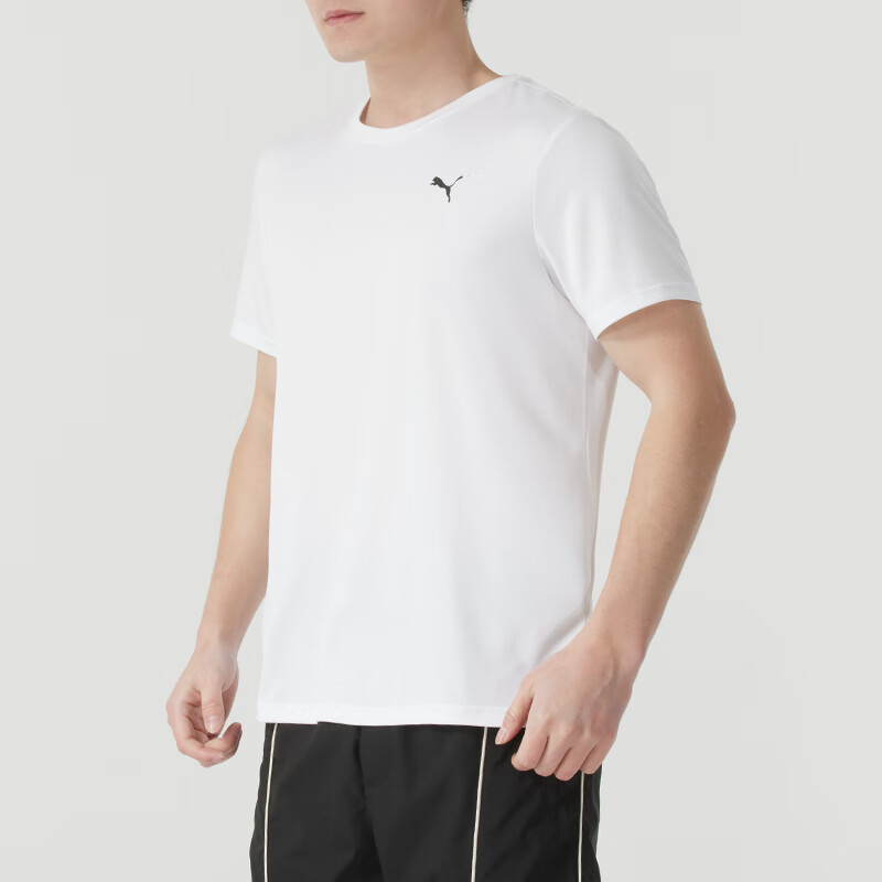 彪马（PUMA）短袖男装新款时尚简约跑步健身训练舒适透气圆领T恤587212-02 ZP高清大图