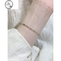 JiMi彩色糖果碧玺手链女极细轻奢精致串珠手镯小众高级感手饰 彩色糖果手链