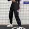 唯逸衣品2020新品工装裤女显瘦高腰黑色裤子宽松bf直筒运动束脚百搭休闲裤