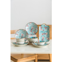 菲米·生活 倾城花恋陶瓷餐具套装 FM-TC1910 蓝色