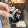 适用于华为手表gt6表带山茶花折叠扣gt5平纹watch5皮带3139B 黑白 w5