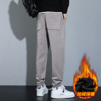 冬季裤子男百搭帅气潮流男裤内里加绒品质舒适束脚休闲九分裤男款