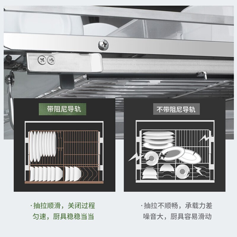 欧琳拉篮魔立方新概念S211不锈钢厨房收纳可拆卸拉篮锅碗篮双层抽屉式碗碟架平篮厨房橱柜高清大图