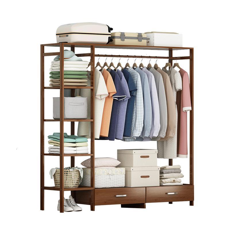 戴劲 衣架落地卧室衣帽架挂衣包架简易多功能简约收纳家用置物衣柜 120简易款高清大图