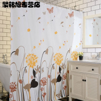 卫生洗澡间浴帘布浴室淋浴防水花纹加厚防霉挂拉帘子宜家隔断厕所窗帘生活日用家庭清洁生活日用浴室用品浴帘