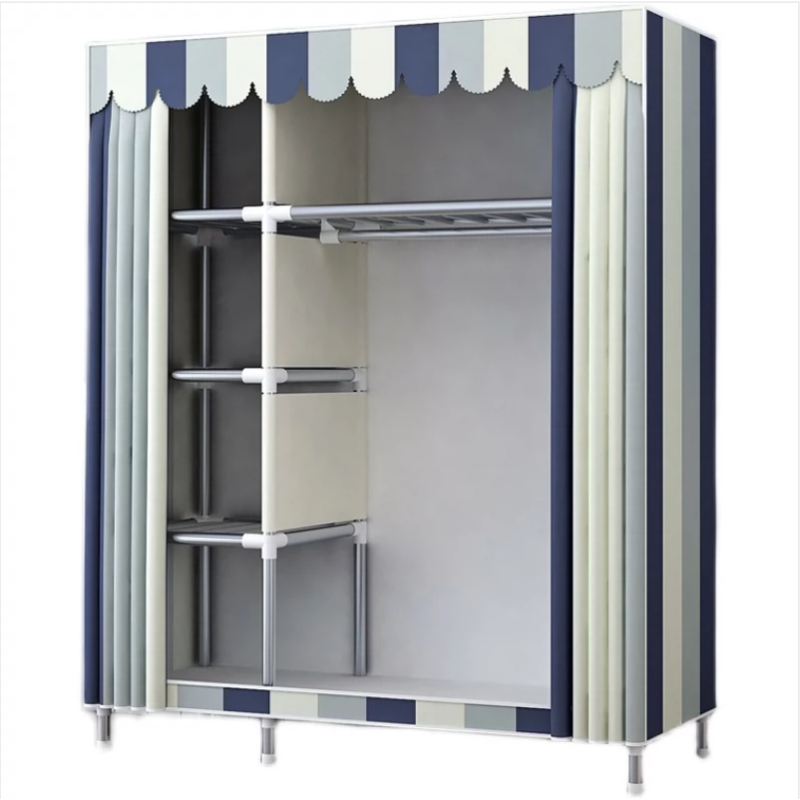 简易衣柜布衣柜牛津布钢架组装布衣柜家用卧室出租房加厚加固衣橱