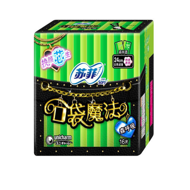 苏菲(SOFY)6123森呼吸超薄日用棉柔卫生巾 240mm 16片/包(单位:件)
