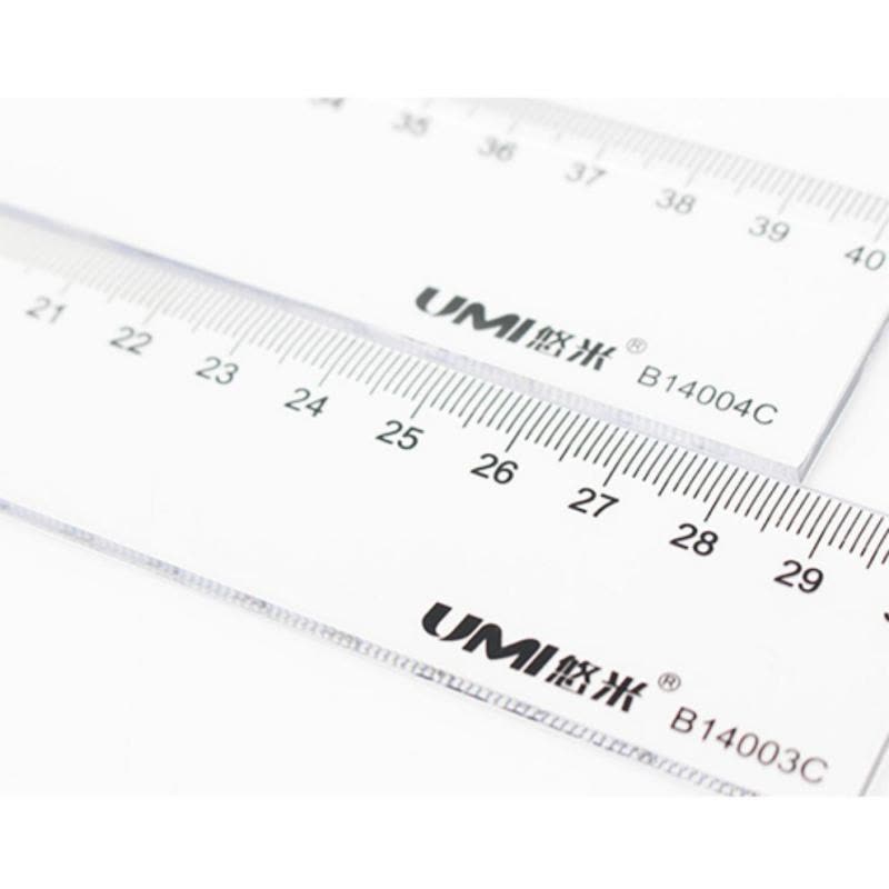 悠米 透明塑料直尺 50cm B14005C 3把装图片