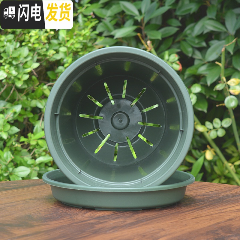 三维工匠升级二代加仑盆加厚塑料树脂阳台玫瑰月季铁线莲绿萝大号控根花盆 卡其色环二代2加仑(不含托) 大花盆容器高清大图