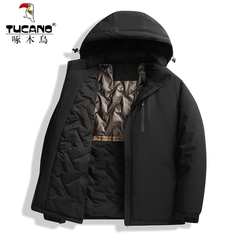 啄木鸟2025冬季男士新款加厚棉衣冲锋衣男女款防风保暖棉服外套潮高清大图