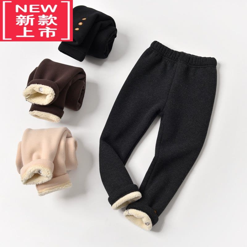 可莉允一体绒儿童加绒打底裤女童保暖长裤中大童秋冬款山东网店童装保暖裤图片