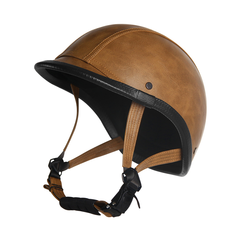 德式头盔男女哈雷复古电动机车头盔摩托车12半盔骑马骑士轻便盔