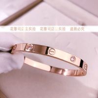 2022有钻款小码[玫瑰金] 钛钢一字情侣手镯女不掉色学生韩版简约卡扣椭圆闺蜜手环简约百搭