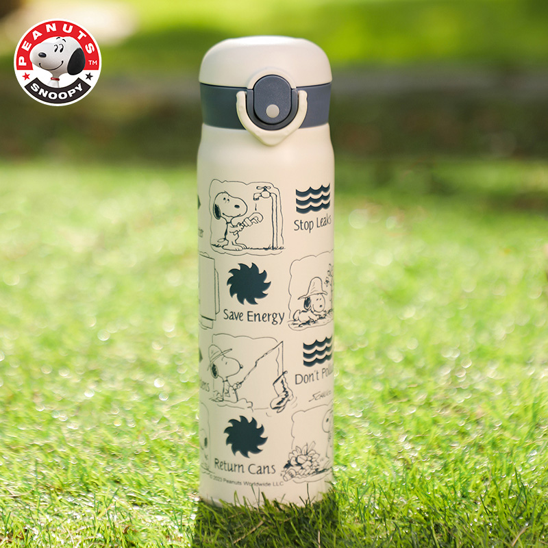 史努比(SNOOPY)弹盖保温杯316不锈钢水杯高颜值500ml大容量保温茶杯8006款高清大图