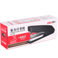 得力(deli)0468 省力结构订书机/装订器 一指按压 适配12#钉 可装150枚钉黑色 2个