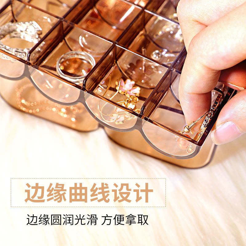 防尘多功能首饰收纳盒子耳环耳钉手链项链收纳架便携多分格展示架