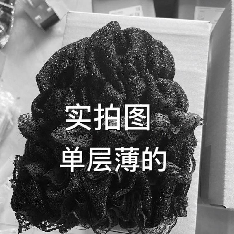 雪儿新款镂空帽套头帽遮白发透气帽女包头空调帽不限年龄帽老人帽 单层 黑色