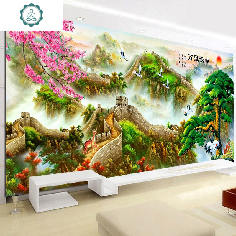 封后(FENGHOU)十字绣2020新款绣客厅5D万里长城迎客松贴满砖自己手工2 [满钻全贴][魔方圆钻][120*50
