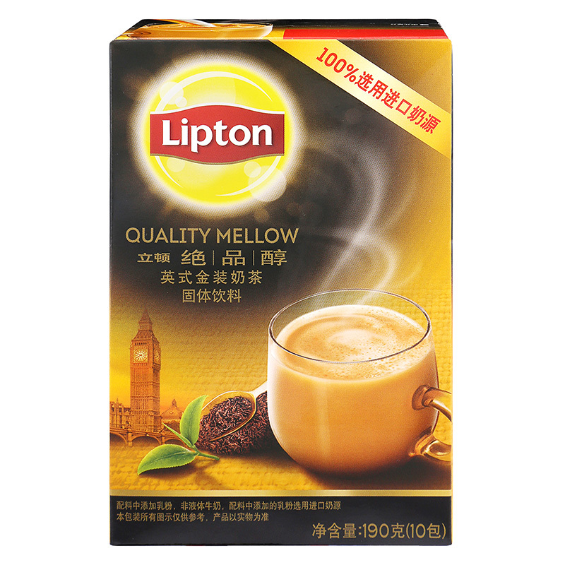 立顿 甄选进口奶油 绝品醇英式金装奶茶S10 190g/盒*2盒
