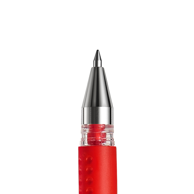 齐心 A1 软护手拔帽中性笔 子弹头0.5mm 12支/盒 红高清大图