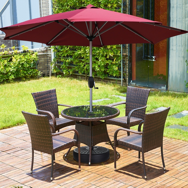 风行户外(fengxinghuwai)便携桌椅床带伞露天椅茶几编藤三件套(r6j)