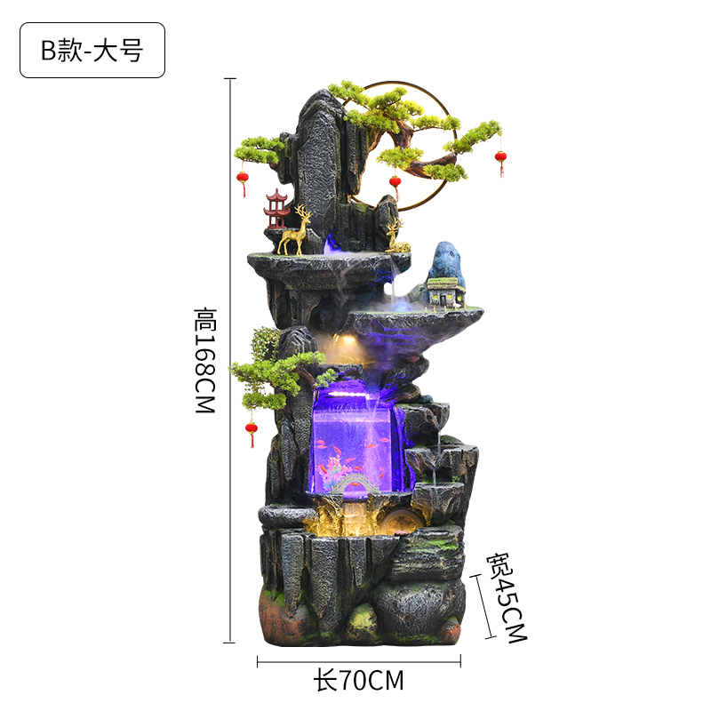假山循环流水生财喷泉摆件客厅办公室鱼缸高山景观轮落地装饰