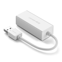 绿联CR110USB2.0转百兆有线卡 RJ45网线接口转换器 通用小米盒子苹果华为笔记本电脑外置网口 白20253