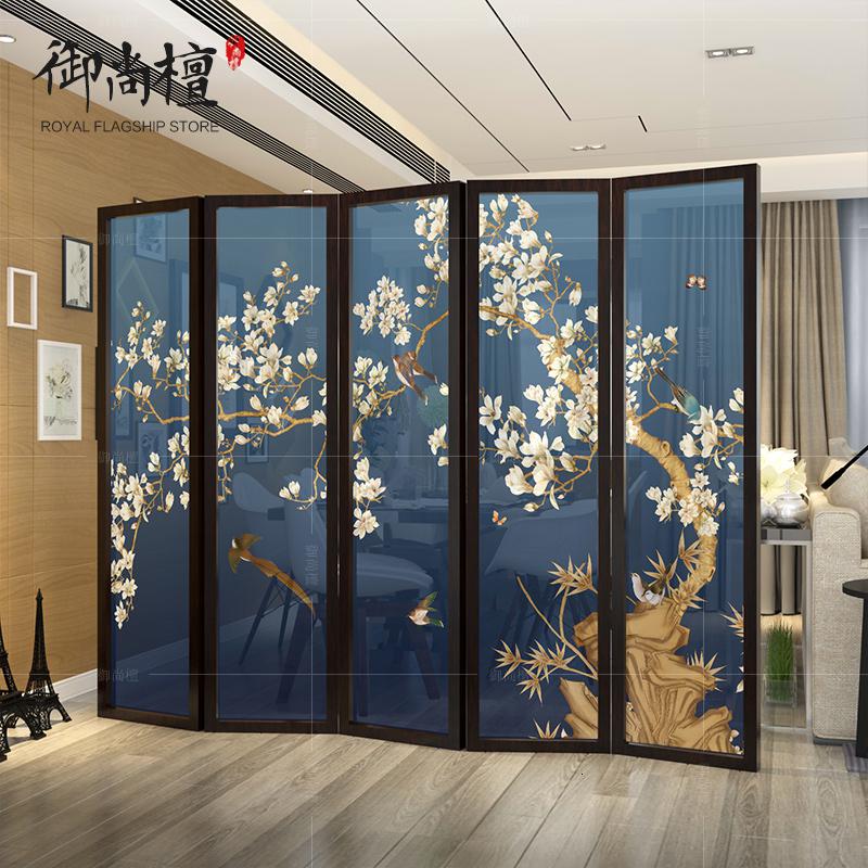 BONJEAN新中式屏风隔断客厅简约现代玄关卧室折叠实木办公室折屏酒店移动高清大图