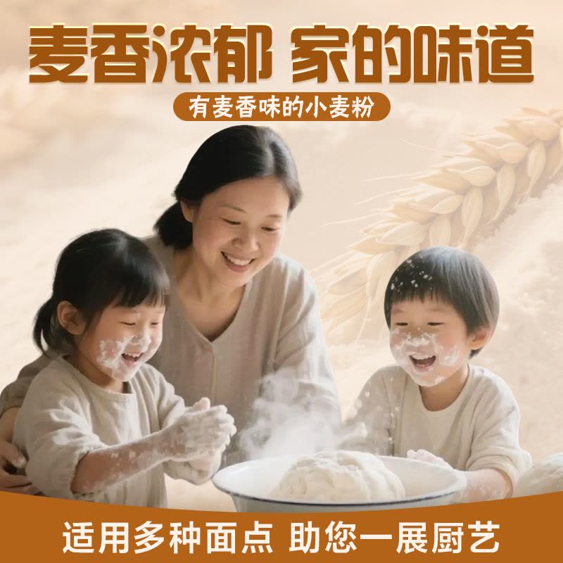 鲁花熊猫系列多用途麦芯小麦粉2.5kg*1袋图片