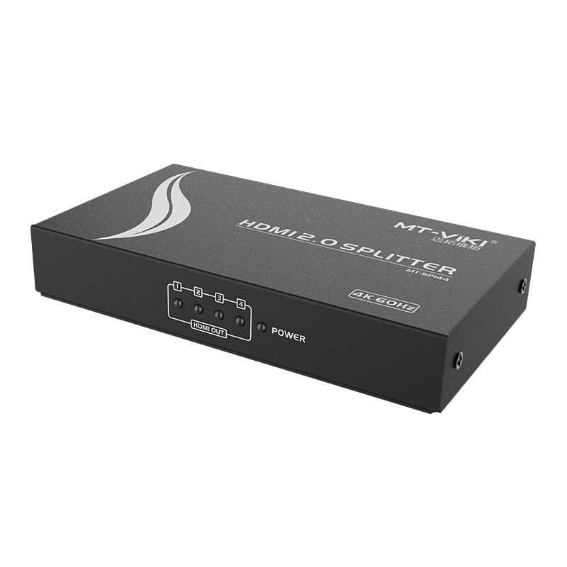 迈拓维矩MT-SP144 hdmi分配器1进4出3D高清4K 60hz音视频一分四分频共享器hdmi2.0版