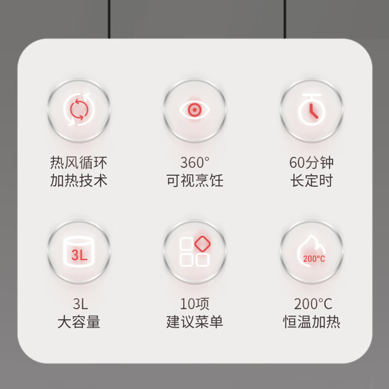 米技生活(Miji Home)空气炸锅 家用多功能烤箱 AF-L3012 3L高清大图