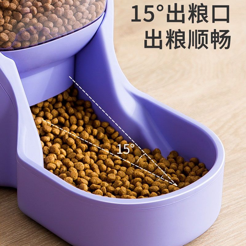 饮水器#灰色 狗狗喂食器宠物投食器饮水器猫盆自助喂食喂水二合一神器泰迪用品