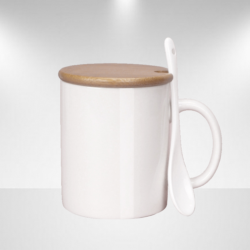 优诗提念YSTN-SB08 330ml带盖勺马克杯(计价单位:个)白色高清大图