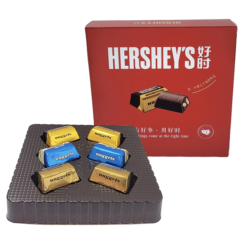 好时牛奶巧克力6粒纸盒装好运巧金砖婚庆结婚喜糖年货休闲零食品 混合味 巧金砖6粒装