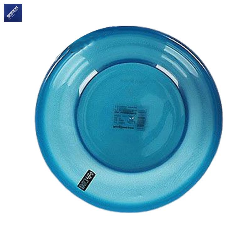 安居先森圆形透明水晶塑料盆脸盆洗手盆 21.5cm 1L蓝色图片