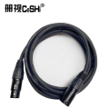 册视三芯xlr平衡音频线公对母延长卡侬线黑线黑公转母10米条