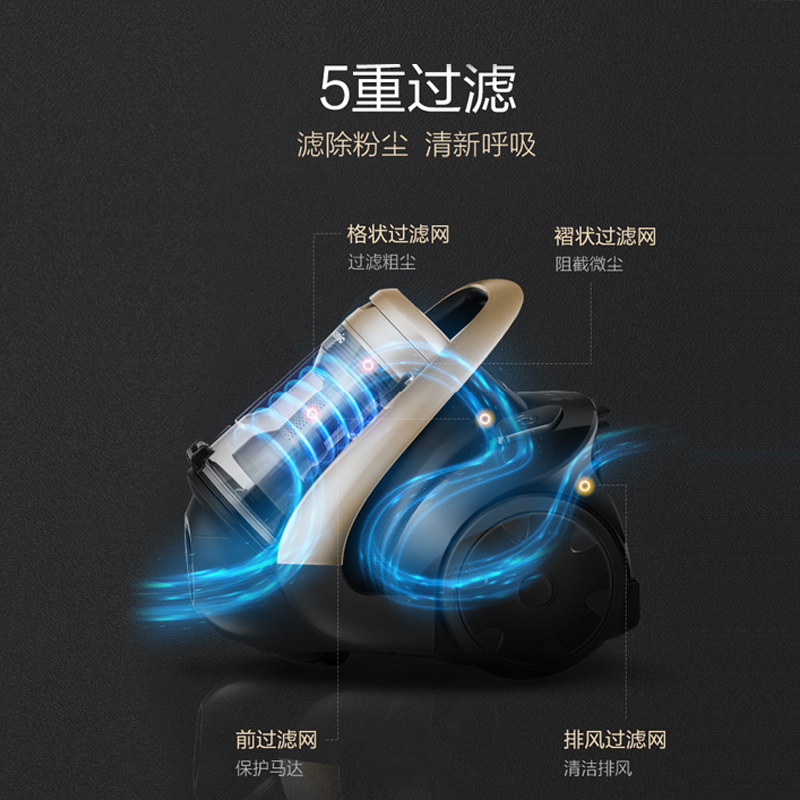 松 下 卧式吸尘器 家用吸尘器 吸尘机 家用清洁机大功率 强劲大吸力吸尘器 MC-6LC45AJ81